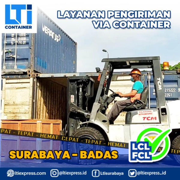 biaya ekspedisi container Surabaya Badas