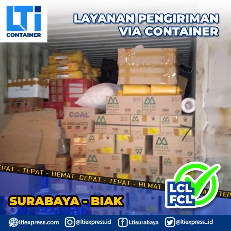 pengiriman container Surabaya Biak