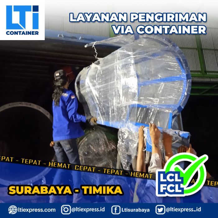 biaya ekspedisi container Surabaya Timika