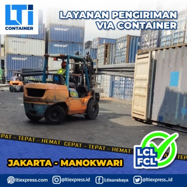 biaya ekspedisi container Jakarta Manokwari