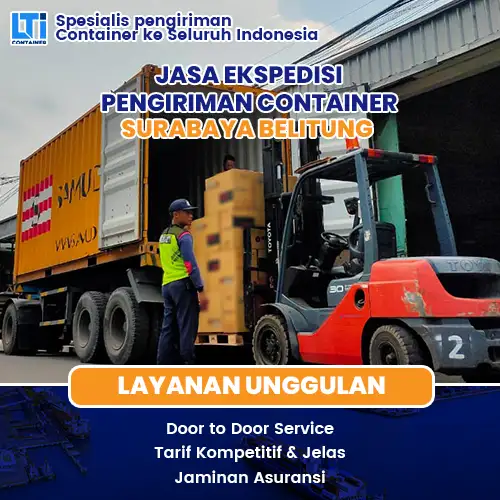 jasa ekspedisi pengiriman container surabaya belitung